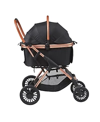 Sugift Pet Stroller 4-Wheel Dog Stroller with Brakes Detachable Carrier 66 Lb Black