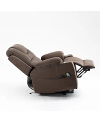Boyel Living Velvet Recliner Chair with 2 Cup Holder, Lounge Chair Power Lift Chair Relax Sofa Chair
