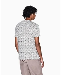 A|X Armani Exchange Men's Short Sleeve Jersey Allover logo Print T-Shirt