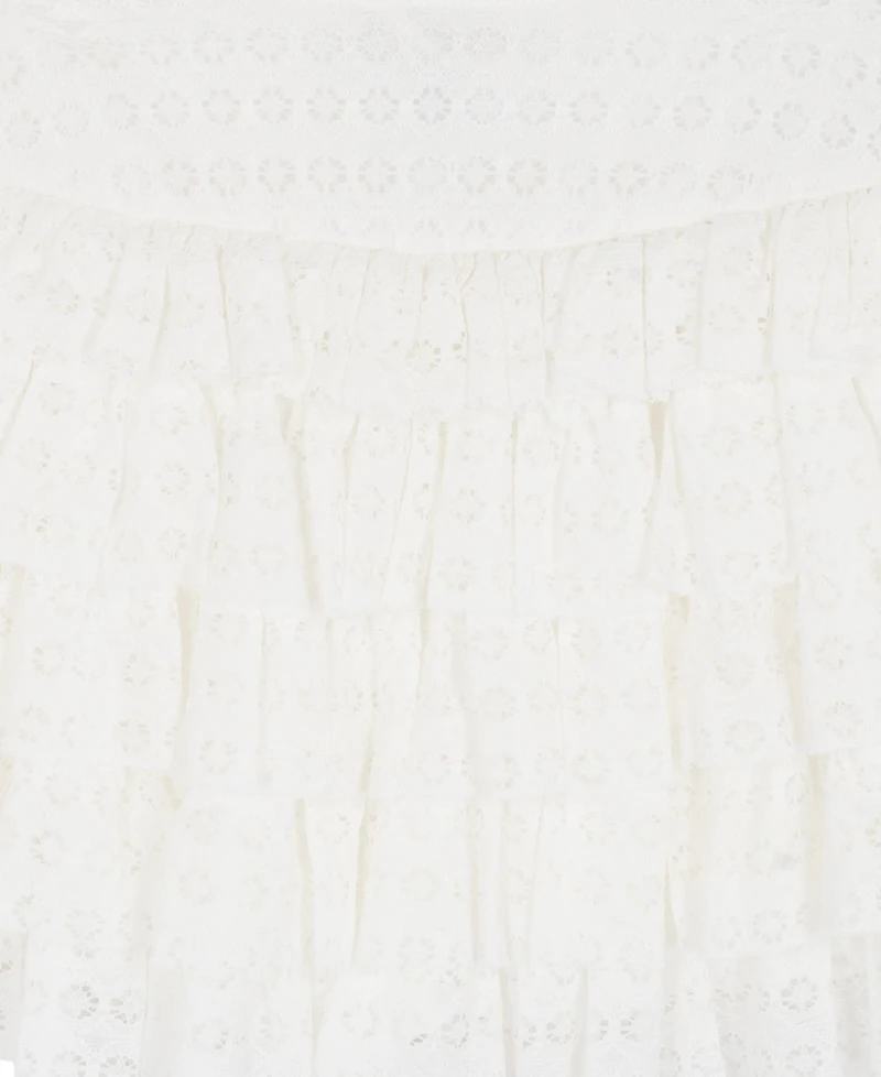 Rare Editions Girls' 7-12 Graphic T-Shirt and Lace Tiered Skort, 2-Piece Set