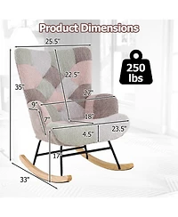 Slickblue Nursery Rocking Chair for Living Room with High Back Support