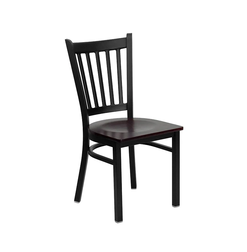 Emma+Oliver Vertical Back Metal Restaurant Dining Chair