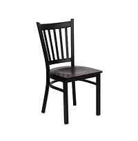 Emma+Oliver Vertical Back Metal Restaurant Dining Chair