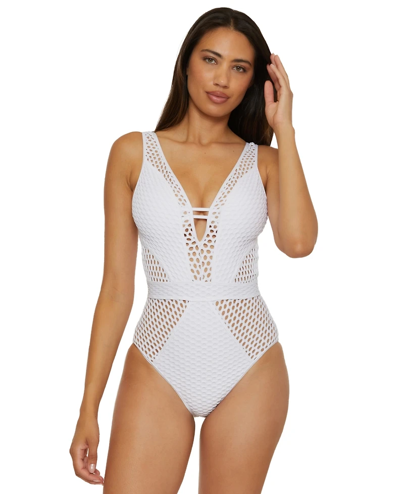 Becca Women's Castaway Fishnet One-Piece Swimsuit