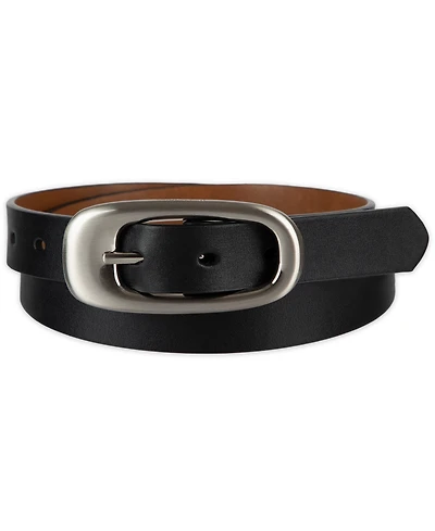 Calvin Klein Reversible Leather Puffed Oval Center-Bar Buckle Belt