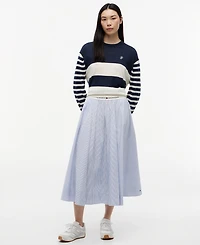 Tommy Hilfiger Women's Monogram Script Striped Sweater