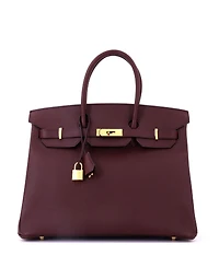 Pre-Owned HERMES Birkin 35 Handbag Red Epsom with Gold Hardware