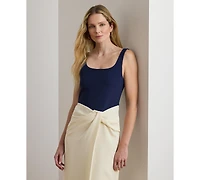 Lauren Ralph Women's Two-Tone Ottoman & Crepe Sleeveless Gown