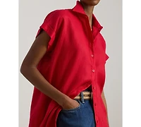 Lauren Ralph Dolman-Sleeve 100% Linen Shirt
