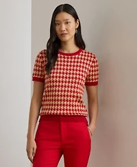 Lauren Ralph Lauren Womens Houndstooth Crewneck Sweater