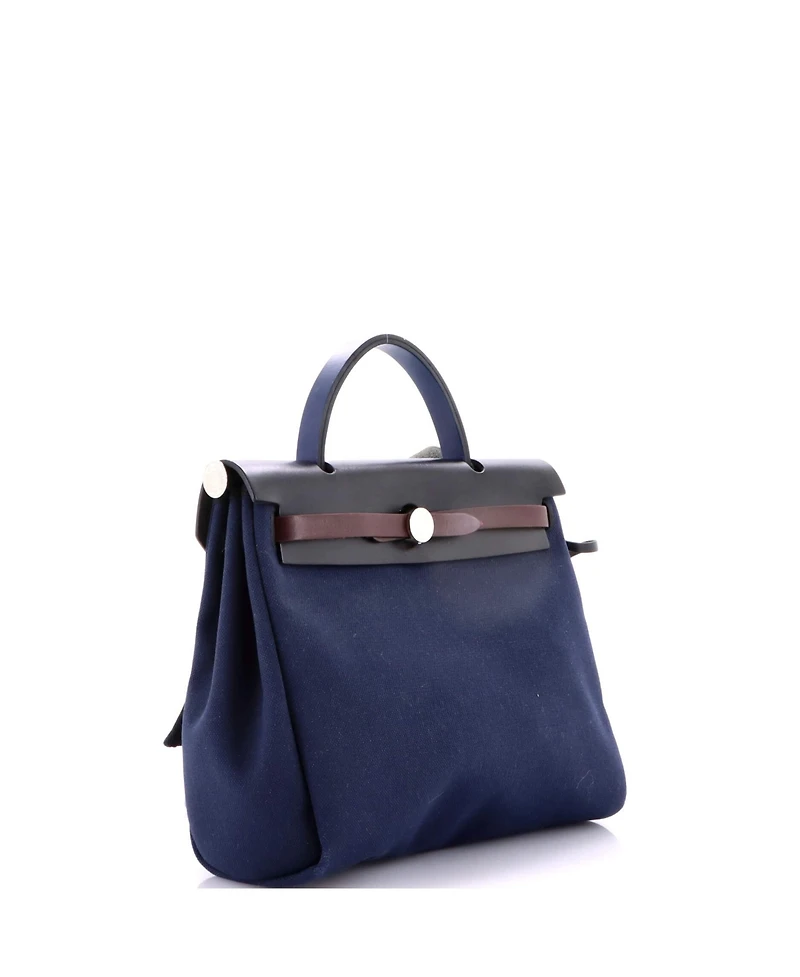 Pre-Owned HERMES Herbag Zip Leather and Toile