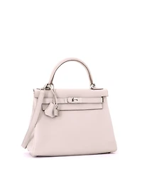 Pre-Owned HERMES Kelly 28 Handbag Light Togo with Palladium Hardware