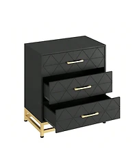 gaomon White 3-Drawer Wood Dresser, Bedroom Nightstand Storage Chest Organizer for Closet Clothes