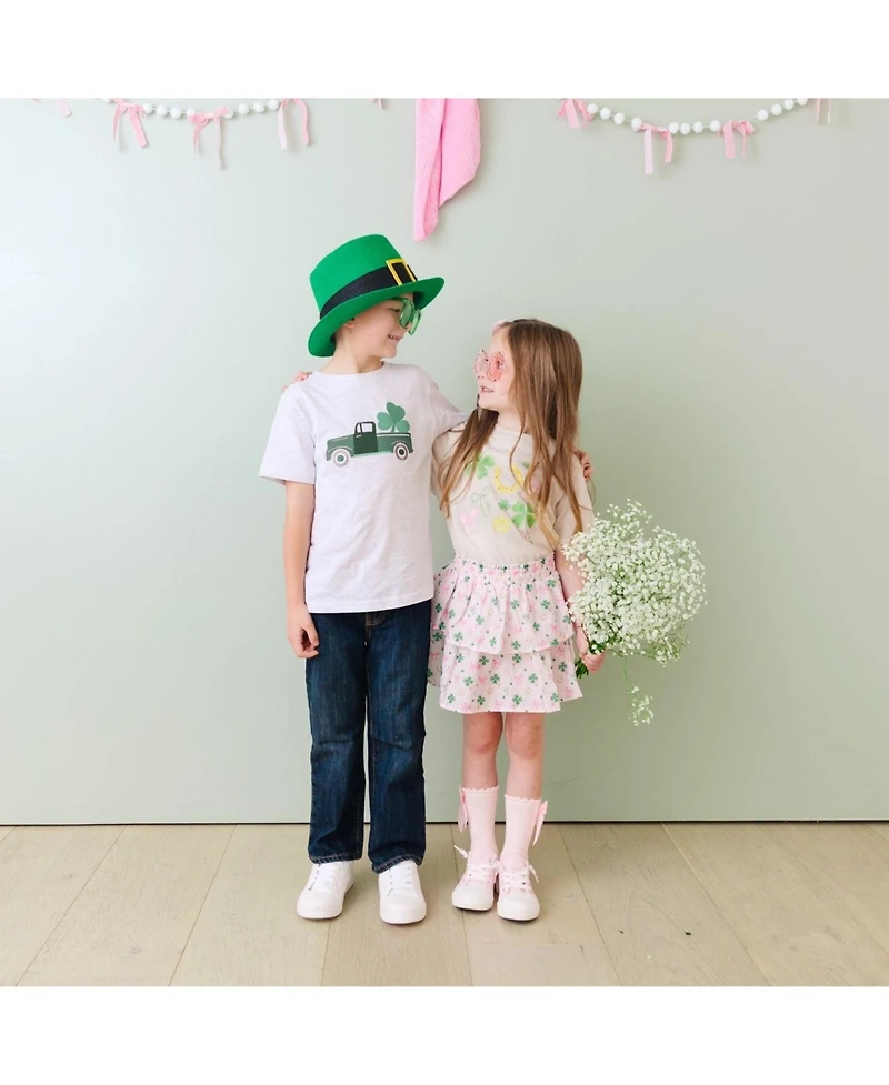 Sweet Wink Baby Boys Shamrock Truck Patch St. Patrick's Day Short Sleeve T-Shirt