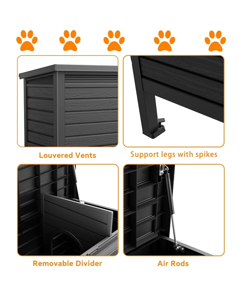 Decksplore Indoor Outdoor Cat House Weatherproof Elevated Feet Warm for Multi-Pet