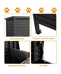Decksplore Indoor Outdoor Cat House Weatherproof Elevated Feet Warm for Multi-Pet