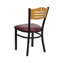 Emma+Oliver Slat Back Metal Restaurant Dining Chair