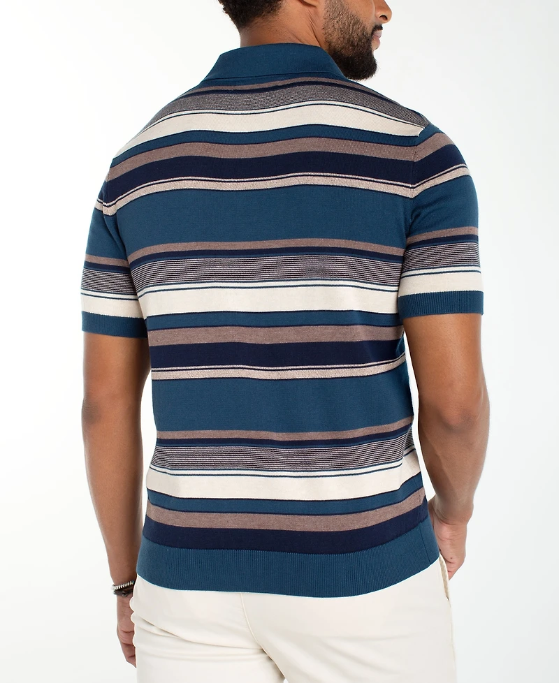 Liverpool Los Angeles Men's Short-Sleeve Johnny Collar Sweater