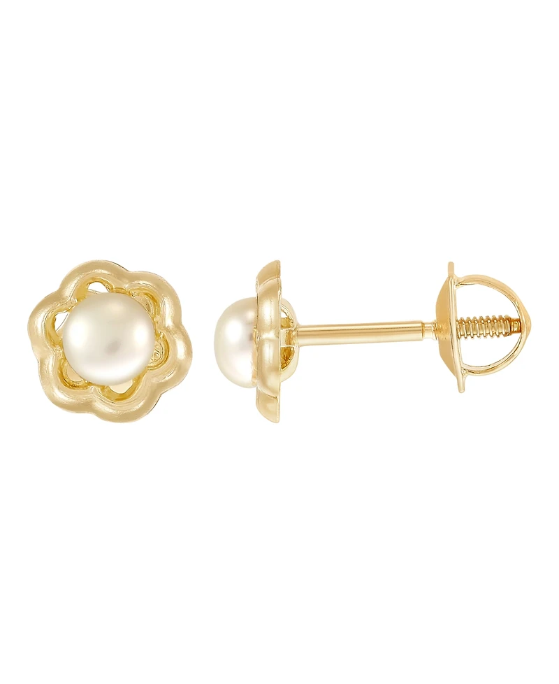 Macy's Cultured Freshwater Pearl (3 mm) Stud Earrings in 14k Yellow Gold