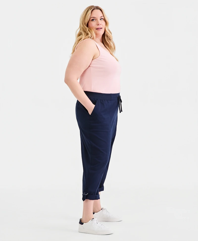 Style & Co Plus D-Ring Cuffed Capri Pants, Exclusively at Macy's