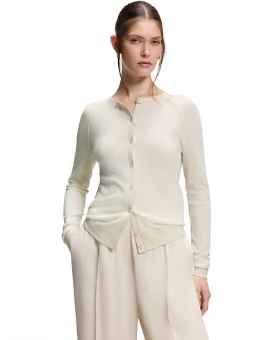 Boss by Hugo Women's Extra-Fine Merino Wool Button-Up Cardigan Sweater
