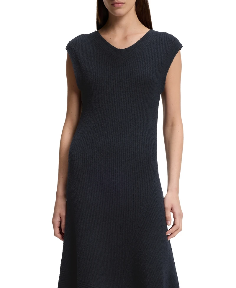 Boss by Hugo Women's Boucle Yarn Slim-Fit Ribbed Dress