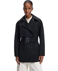 Boss by Hugo Women's Cotton Buckled Belt Trench Coat