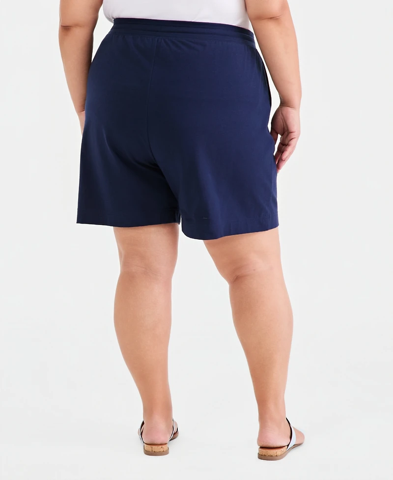 Style & Co Plus Size Solid Knit Shorts, Macy's Exclusive