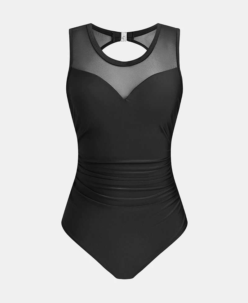 Cupshe Women's High Neck Ruched One Piece Swimsuit