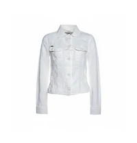 Pre-Owned Burberry Women's Off White Linen Pocket Detail Button Front Shirt