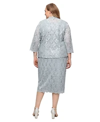 Sl Fashions Plus 2-Pc. Lace Jacket & Sheath Dress Set