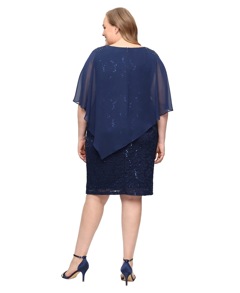 Sl Fashions Plus Crew Neck Sheath Dress