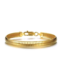 Sterling Silver 14K Gold Plated Omega Bracelet-Unisex