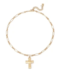 Robert Lee Morris Soho Mother of Pearl Cross Pendant Necklace