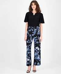 Anne Klein Women's Printed High-Rise Wide-Leg Pants