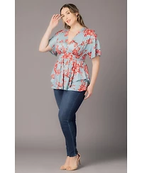 Kiyonna Plus Encore Short Sleeve Printed Top
