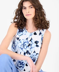 Anne Klein Women's Sleeveless Asymmetric Pleated Top