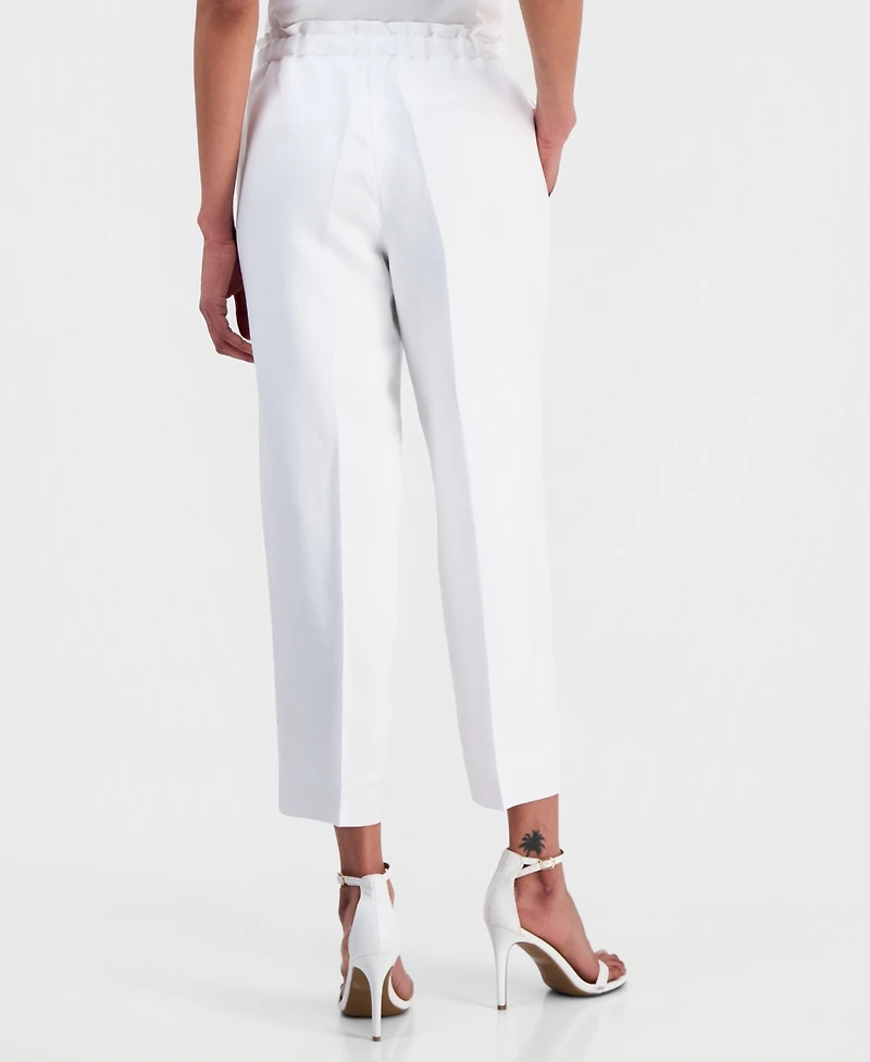 Anne Klein Women's Drawstring Linen-Blend Pants