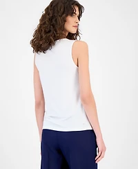 Anne Klein Women's Sleeveless Asymmetric Pleated Top