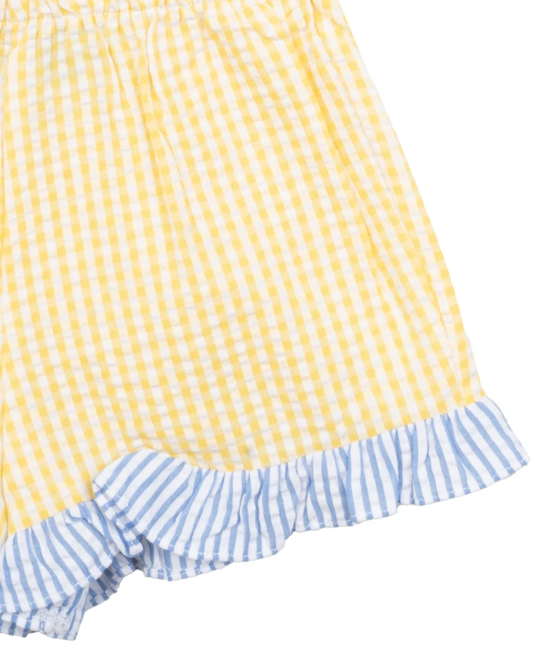 Rare Editions Girls' 2T-6X Pineapple Embroidered Top and Shorts, 2-Piece Set