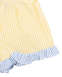 Rare Editions Girls' 2T-6X Pineapple Embroidered Top and Shorts, 2-Piece Set