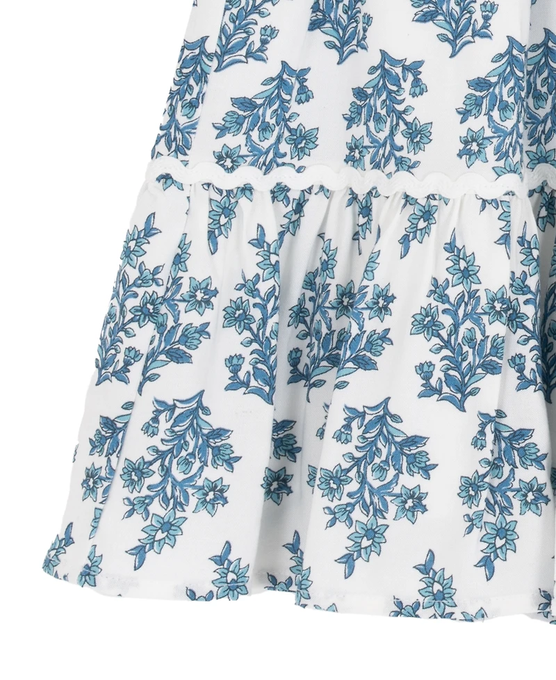 Rare Editions Girls' 2T-6X Printed Square Neck Dress