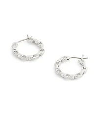 Coach Rhodium Signature C Chain Hoop Earrings