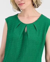 Kasper Women's Textured Knit Keyhole Top