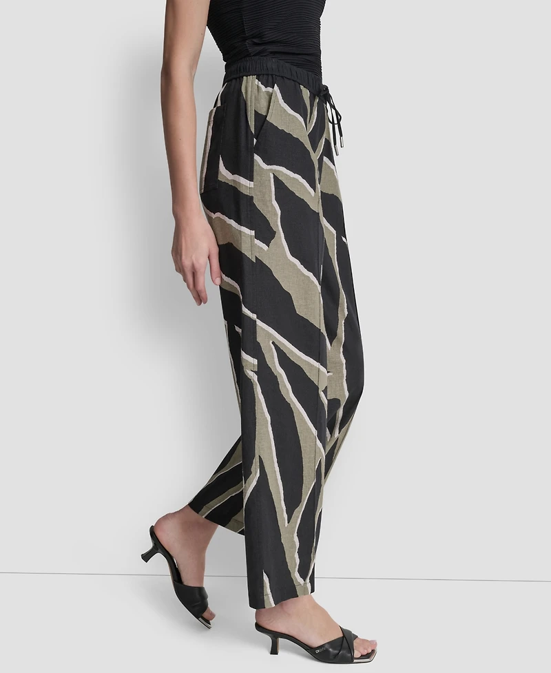 Dkny Women's Printed Drawstring Ankle-Length Pants