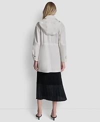 Dkny Women's Fire Clasp Anorak Hooded Metal Toggle Jacket