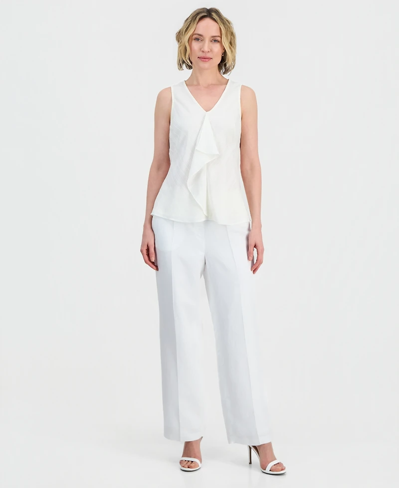 Kasper Women's Ruffle-Front Sleeveless Top