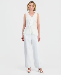 Kasper Women's Ruffle-Front Sleeveless Top