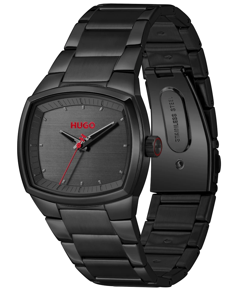 Hugo Boss Men's Telly Quartz Ionic Plated Black Steel Watch, 40mm