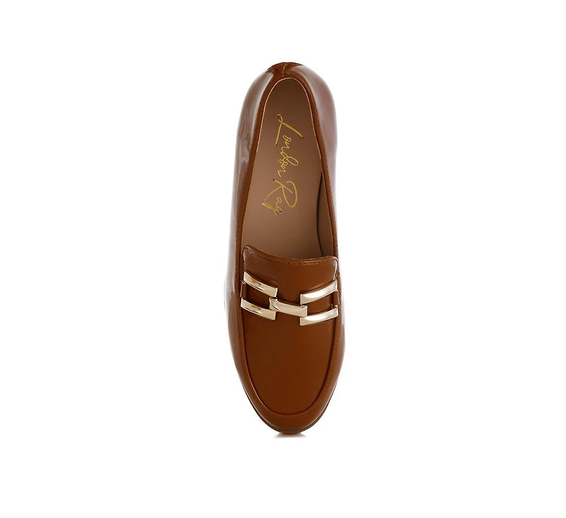 Revanta Patent Faux Leather Loafers